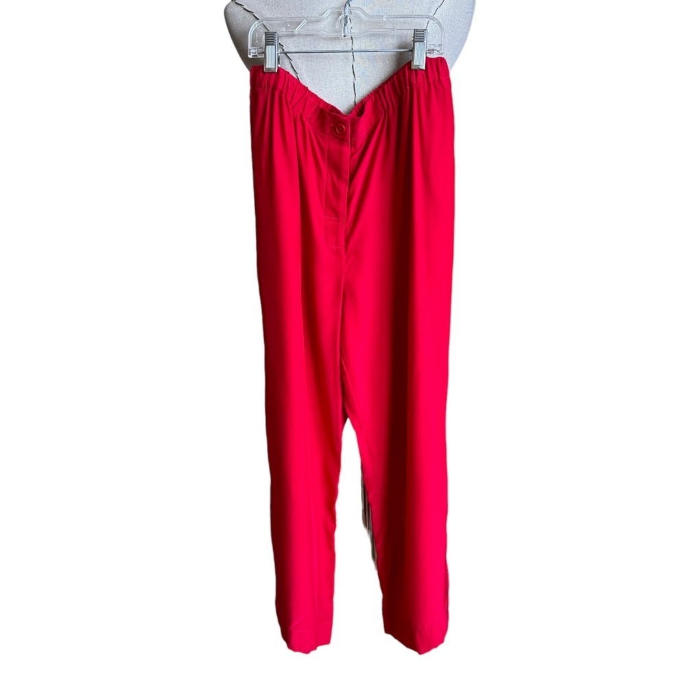 Jenni Kayne Red Silk Crop Pajama Pants Size M